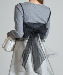 【ZOZO限定】バックリボンチュールトップス