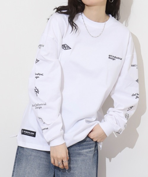 FUNALIVE(ファンアライブ)の「ANT INDUSTRIAL DESIGN オーバーサイズロングスリーブTシャツ(Tシャツ/カットソー・メンズ・ライトブラック/スミクロ/ホワイト系その他2/ブラック系その他2/ホワイト/ブラック・M/L/LL)」の4枚目の写真