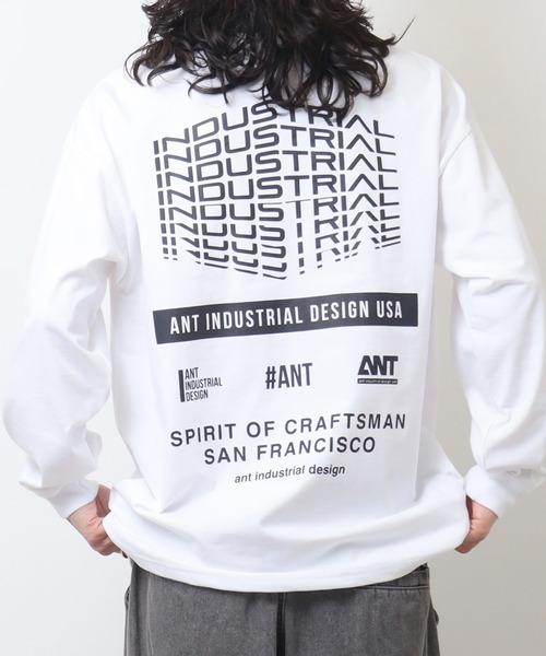 FUNALIVE(ファンアライブ)の「ANT INDUSTRIAL DESIGN オーバーサイズロングスリーブTシャツ(Tシャツ/カットソー・メンズ・ライトブラック/スミクロ/ホワイト系その他2/ブラック系その他2/ホワイト/ブラック・M/L/LL)」の11枚目の写真