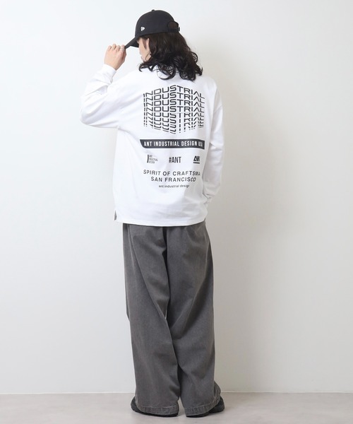 FUNALIVE(ファンアライブ)の「ANT INDUSTRIAL DESIGN オーバーサイズロングスリーブTシャツ(Tシャツ/カットソー・メンズ・ライトブラック/スミクロ/ホワイト系その他2/ブラック系その他2/ホワイト/ブラック・M/L/LL)」の8枚目の写真
