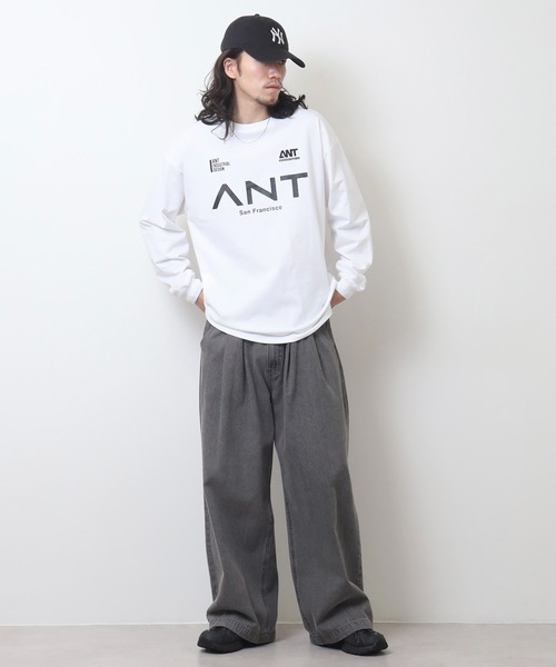 FUNALIVE(ファンアライブ)の「ANT INDUSTRIAL DESIGN オーバーサイズロングスリーブTシャツ(Tシャツ/カットソー・メンズ・ライトブラック/スミクロ/ホワイト系その他2/ブラック系その他2/ホワイト/ブラック・M/L/LL)」の9枚目の写真