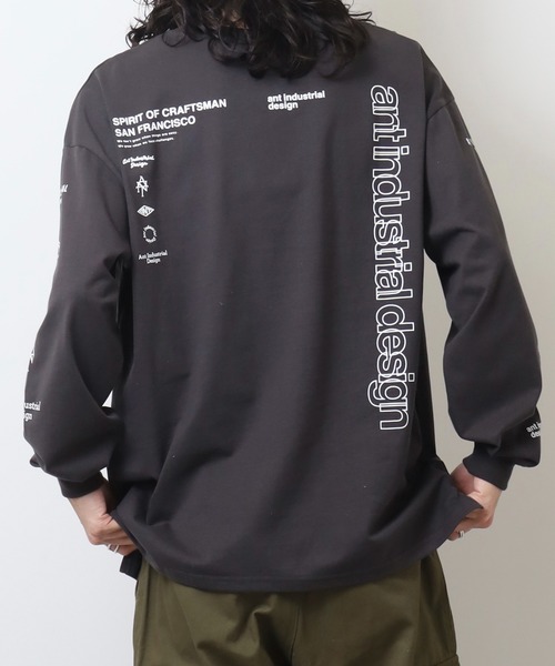 FUNALIVE(ファンアライブ)の「ANT INDUSTRIAL DESIGN オーバーサイズロングスリーブTシャツ(Tシャツ/カットソー・メンズ・ライトブラック/スミクロ/ホワイト系その他2/ブラック系その他2/ホワイト/ブラック・M/L/LL)」の19枚目の写真