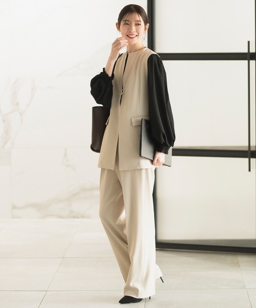 CELEN(セレン)の「【洗える/セットアップ対応/オフィスカジュアル/セレモニー】ロングジレ 単品(スーツベスト・レディース・ネイビー/ベージュ/ブラック・S/ST/M/MT/L/LT)」の18枚目の写真