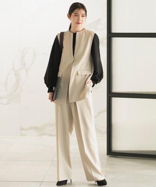 CELEN(セレン)の「【洗える/セットアップ対応/オフィスカジュアル/セレモニー】ロングジレ 単品(スーツベスト・レディース・ネイビー/ベージュ/ブラック・S/ST/M/MT/L/LT)」の13枚目の写真