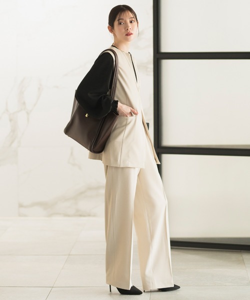 CELEN(セレン)の「【洗える/セットアップ対応/オフィスカジュアル/セレモニー】ロングジレ 単品(スーツベスト・レディース・ネイビー/ベージュ/ブラック・S/ST/M/MT/L/LT)」の14枚目の写真