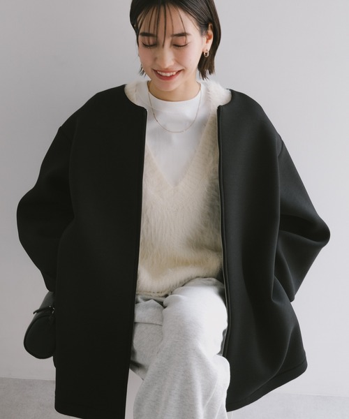 NUS ミドル丈ダンボールアウター セール】ダンボール ミドル コート（ノーカラーコート）｜evernavy