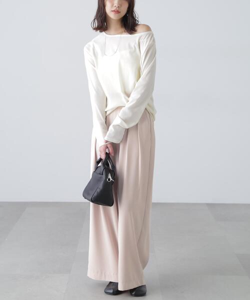 FREE'S MART（フリーズマート）の「◆［MFM］タックワイドスラックス（スラックス・レディース・ブラック/グレー/ホワイト/ピンク・SMALL/MEDIUM/LARGE）」の20枚目の写真