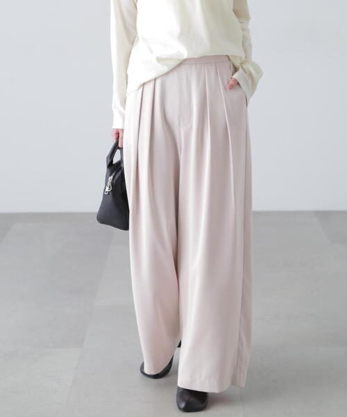 FREE'S MART（フリーズマート）の「◆［MFM］タックワイドスラックス（スラックス・レディース・ブラック/グレー/ホワイト/ピンク・SMALL/MEDIUM/LARGE）」の4枚目の写真