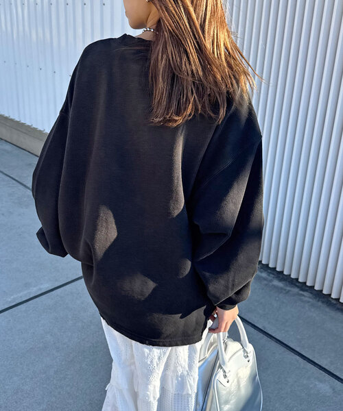 RePRODUCTION LABEL(リプロダクションレーベル)の「【RePRODUCTION LABEL / リプロダクションレーベル】スーパーBIGロゴスウェット(Tシャツ/カットソー・レディース・ライム/ブラック・FREE)」の6枚目の写真