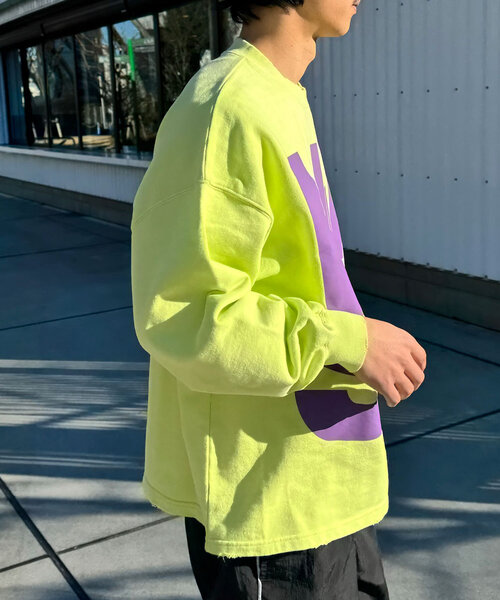 RePRODUCTION LABEL(リプロダクションレーベル)の「【RePRODUCTION LABEL / リプロダクションレーベル】スーパーBIGロゴスウェット(Tシャツ/カットソー・レディース・ライム/ブラック・FREE)」の12枚目の写真