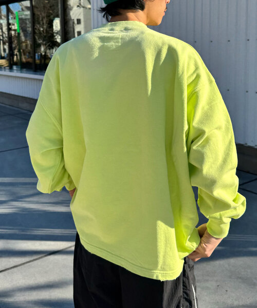 RePRODUCTION LABEL(リプロダクションレーベル)の「【RePRODUCTION LABEL / リプロダクションレーベル】スーパーBIGロゴスウェット(Tシャツ/カットソー・レディース・ライム/ブラック・FREE)」の13枚目の写真