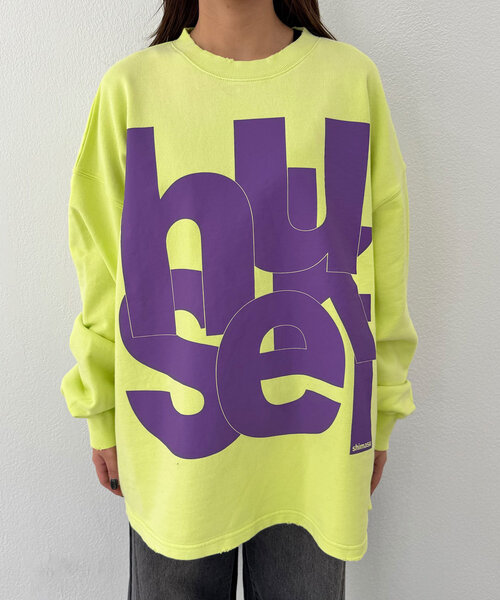 RePRODUCTION LABEL(リプロダクションレーベル)の「【RePRODUCTION LABEL / リプロダクションレーベル】スーパーBIGロゴスウェット(Tシャツ/カットソー・レディース・ライム/ブラック・FREE)」の17枚目の写真