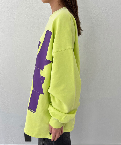 RePRODUCTION LABEL(リプロダクションレーベル)の「【RePRODUCTION LABEL / リプロダクションレーベル】スーパーBIGロゴスウェット(Tシャツ/カットソー・レディース・ライム/ブラック・FREE)」の18枚目の写真