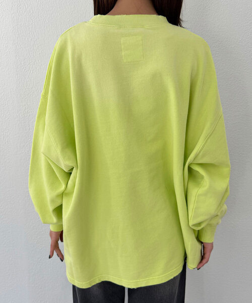 RePRODUCTION LABEL(リプロダクションレーベル)の「【RePRODUCTION LABEL / リプロダクションレーベル】スーパーBIGロゴスウェット(Tシャツ/カットソー・レディース・ライム/ブラック・FREE)」の19枚目の写真