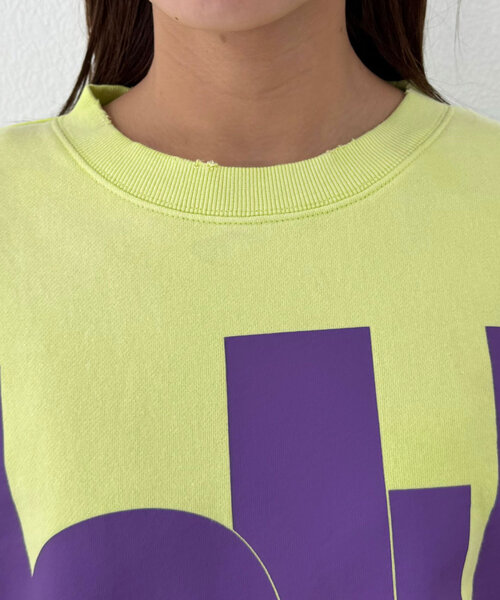 RePRODUCTION LABEL(リプロダクションレーベル)の「【RePRODUCTION LABEL / リプロダクションレーベル】スーパーBIGロゴスウェット(Tシャツ/カットソー・レディース・ライム/ブラック・FREE)」の20枚目の写真