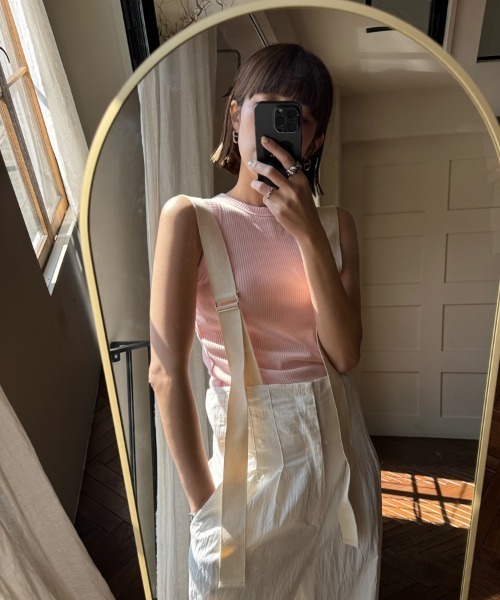 DONOBAN（ドノバン）の「カップ付きアメスリタンクトップ（タンクトップ・レディース・ブラック系その他/ブラック/ライトピンク/ホワイト×ブラック/ホワイト/ホワイト系その他/ブラック×ホワイト・ONE）」の7枚目の写真