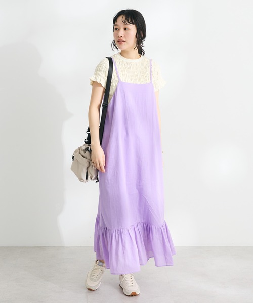 CRAFT STANDARD BOUTIQUE（クラフトスタンダードブティック）の「ティアードキャミワンピース　◆（ワンピース・レディース・レッド/パープル/ブラック・FREE）」の2枚目の写真