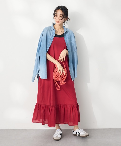 CRAFT STANDARD BOUTIQUE（クラフトスタンダードブティック）の「ティアードキャミワンピース　◆（ワンピース・レディース・レッド/パープル/ブラック・FREE）」の3枚目の写真