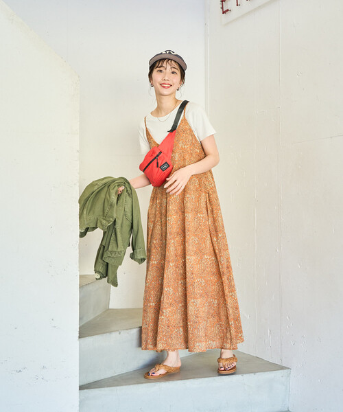 FREAK'S STORE（フリークスストア）の「限定展開　インド ペイズリー キャミワンピース（ワンピース・レディース・ブラック/グリーン/オレンジ/イエロー/ネイビー・MEDIUM/SMALL）」の19枚目の写真