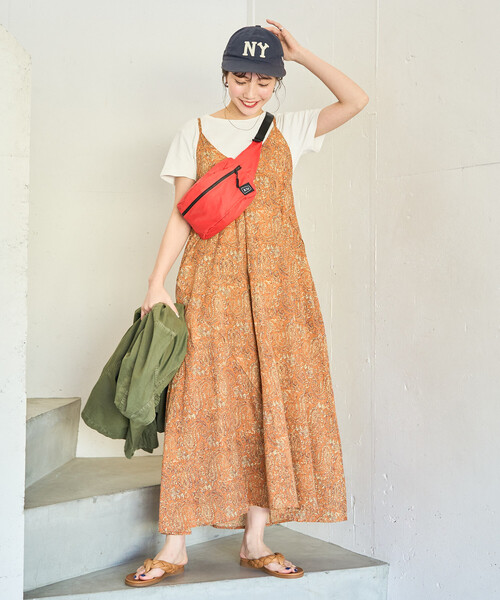 FREAK'S STORE（フリークスストア）の「限定展開　インド ペイズリー キャミワンピース（ワンピース・レディース・ブラック/グリーン/オレンジ/イエロー/ネイビー・MEDIUM/SMALL）」の20枚目の写真