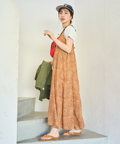 FREAK'S STORE（フリークスストア）の「限定展開　インド ペイズリー キャミワンピース（ワンピース・レディース・ブラック/グリーン/オレンジ/イエロー/ネイビー・MEDIUM/SMALL）」の22枚目の写真
