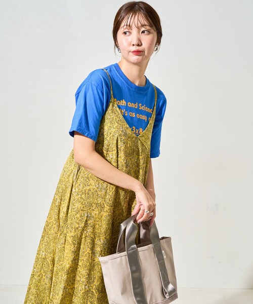 FREAK'S STORE（フリークスストア）の「限定展開　インド ペイズリー キャミワンピース（ワンピース・レディース・ブラック/グリーン/オレンジ/イエロー/ネイビー・MEDIUM/SMALL）」の4枚目の写真