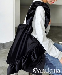 antiqua（アンティカ）の「フリルデザインベロアバッグ（ハンドバッグ）」