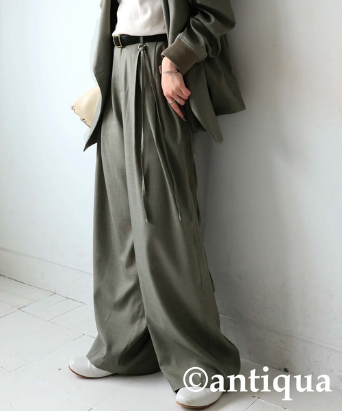 antiqua（アンティカ）の「タックパンツ（その他パンツ・レディース・カーキ/ブラック・LARGE/MEDIUM）」の11枚目の写真