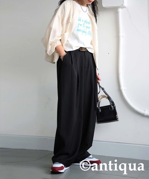 antiqua（アンティカ）の「タックパンツ（その他パンツ・レディース・カーキ/ブラック・LARGE/MEDIUM）」の3枚目の写真
