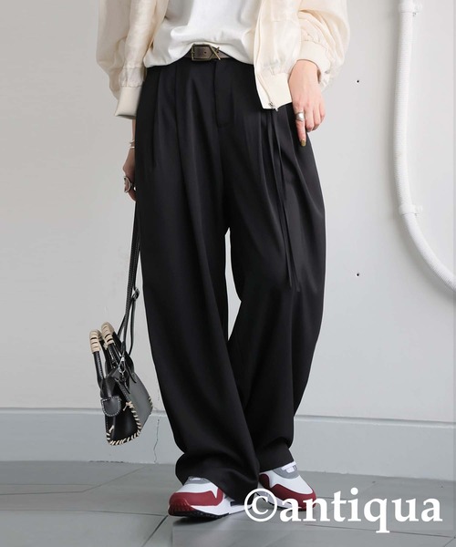 antiqua（アンティカ）の「タックパンツ（その他パンツ・レディース・カーキ/ブラック・LARGE/MEDIUM）」の4枚目の写真