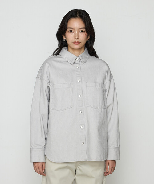 セール】カラーデニム オーバーシャツ（シャツ/ブラウス）｜COMME CA