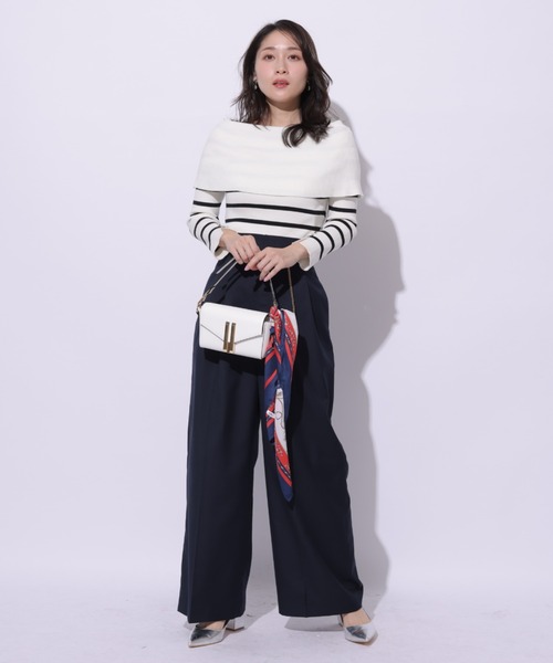 Apuweiser-riche（アプワイザーリッシェ）の「チェーンベルト付タックパンツ（その他パンツ・レディース・ネイビー/キャメル・1/2/0）」の22枚目の写真