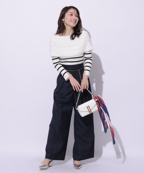 Apuweiser-riche（アプワイザーリッシェ）の「チェーンベルト付タックパンツ（その他パンツ・レディース・ネイビー/キャメル・1/2/0）」の21枚目の写真