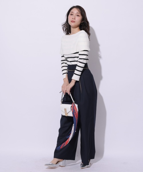 Apuweiser-riche（アプワイザーリッシェ）の「チェーンベルト付タックパンツ（その他パンツ・レディース・ネイビー/キャメル・1/2/0）」の20枚目の写真