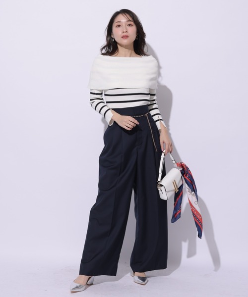 チェーンベルト付タックパンツ（その他パンツ）｜Apuweiser-riche  