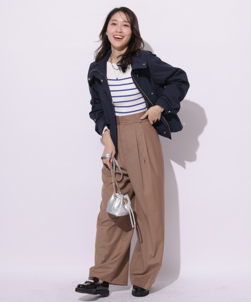 Apuweiser-riche（アプワイザーリッシェ）の「チェーンベルト付タックパンツ（その他パンツ・レディース・ネイビー/キャメル・1/2/0）」の10枚目の写真