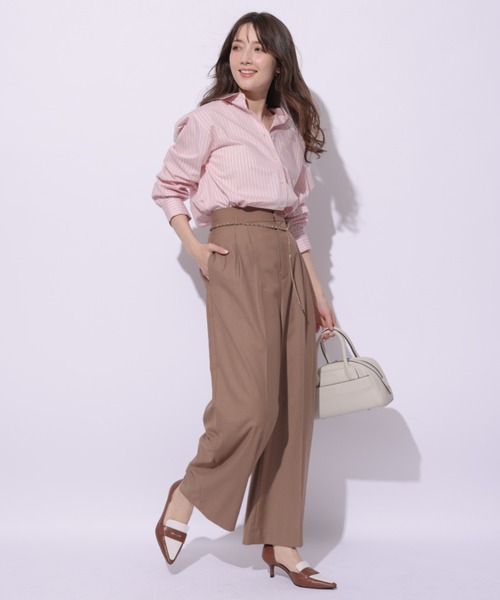 Apuweiser-riche（アプワイザーリッシェ）の「チェーンベルト付タックパンツ（その他パンツ・レディース・ネイビー/キャメル・1/2/0）」の6枚目の写真