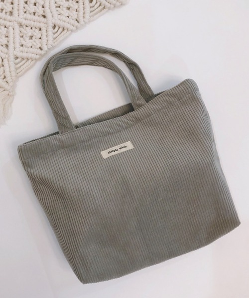 VIBGYOR(ヴィブジョー)の「FReePLACe/コーデュロイミニトートバッグ X12406(トートバッグ・レディース・ベージュ/ネイビー/ブルー/グリーン/グレー/ブラウン/ホワイト/テラコッタ/グレイッシュベージュ・FREE)」の2枚目の写真