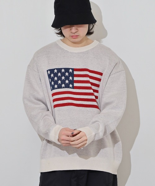 WS select ルーズサイズ国旗柄ニット（ニット/セーター）｜FUNALIVE