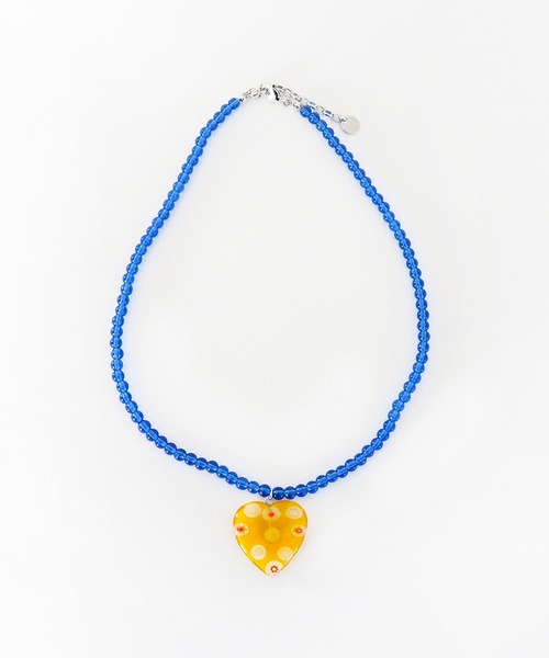 Casselini(キャセリーニ)の「Casselini(キャセリーニ)ハートガラスネックレス(ネックレス・レディース・クリア/ブルー・FREE)」の2枚目の写真