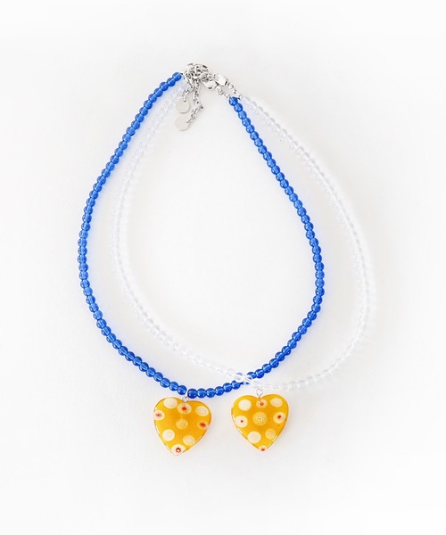 Casselini(キャセリーニ)の「Casselini(キャセリーニ)ハートガラスネックレス(ネックレス・レディース・クリア/ブルー・FREE)」の1枚目の写真