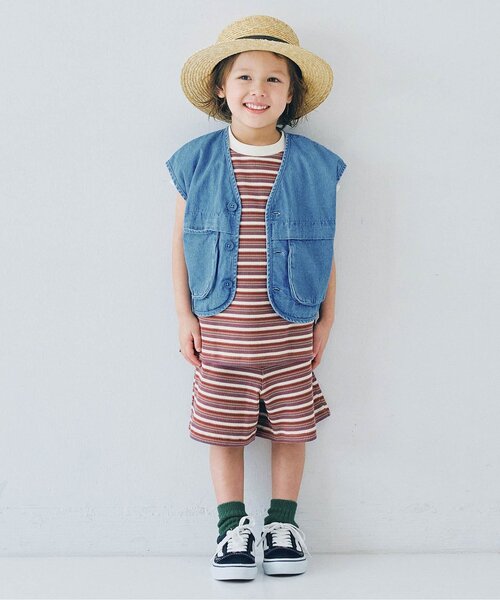 p.premier（ピードットプルミエ）の「【ジュニア対応】立体ポケットワークライトベスト（ベスト・キッズ・チャコール/カーキ/アイボリー/ブルー・140/130/120/110/100/90/80）」の5枚目の写真