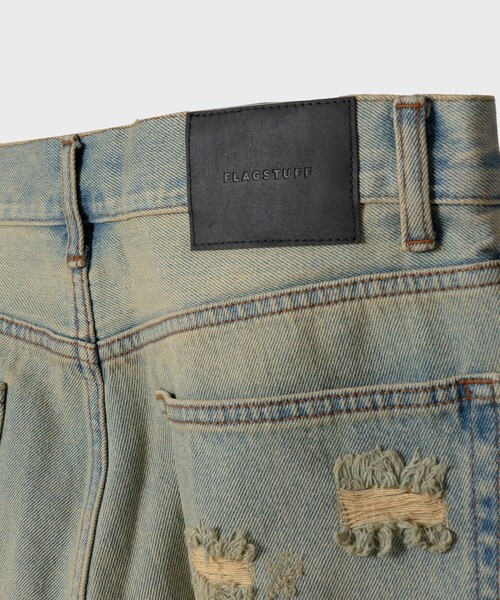 F-LAGSTUF-F(フラグスタフ)の「23AW-FS-17 DENIM BORO BAGGIE PANTS(デニムパンツ・メンズ・ブラック/ブルー・LARGE/X-LARGE)」の9枚目の写真