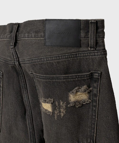 F-LAGSTUF-F(フラグスタフ)の「23AW-FS-17 DENIM BORO BAGGIE PANTS(デニムパンツ・メンズ・ブラック/ブルー・LARGE/X-LARGE)」の6枚目の写真