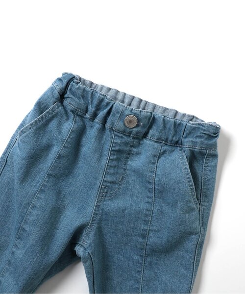 Seraph（セラフ）の「【ジュニア対応】裾フリルストレッチパンツ（デニムパンツ・キッズ・サックスブルー/ネイビー・130/120/110/140/80/90/100）」の4枚目の写真