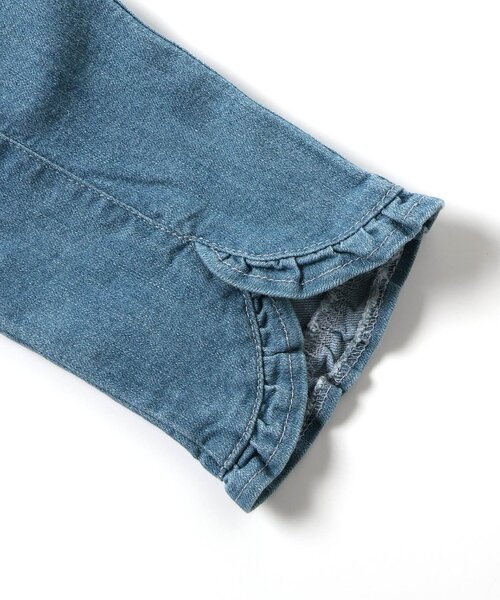 Seraph（セラフ）の「【ジュニア対応】裾フリルストレッチパンツ（デニムパンツ・キッズ・サックスブルー/ネイビー・130/120/110/140/80/90/100）」の8枚目の写真