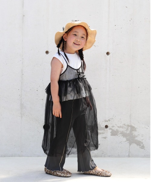 Kids Foret（キッズフォーレ）の「リボン付き日よけたれ付きひらひらハット・帽子（ハット・キッズ・ブラウン/ベージュ・50/52/54/56）」の13枚目の写真