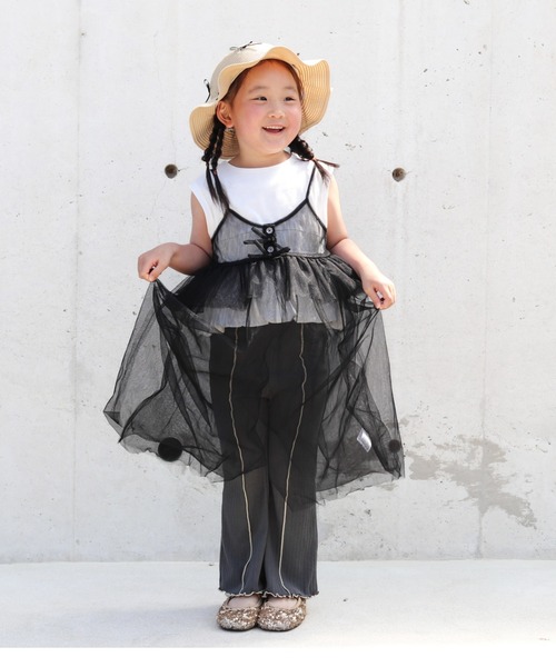 Kids Foret（キッズフォーレ）の「リボン付き日よけたれ付きひらひらハット・帽子（ハット・キッズ・ブラウン/ベージュ・50/52/54/56）」の16枚目の写真