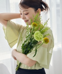 mysty woman | シアーショルダー切り替えプルオーバー  452209(Tシャツ/カットソー)