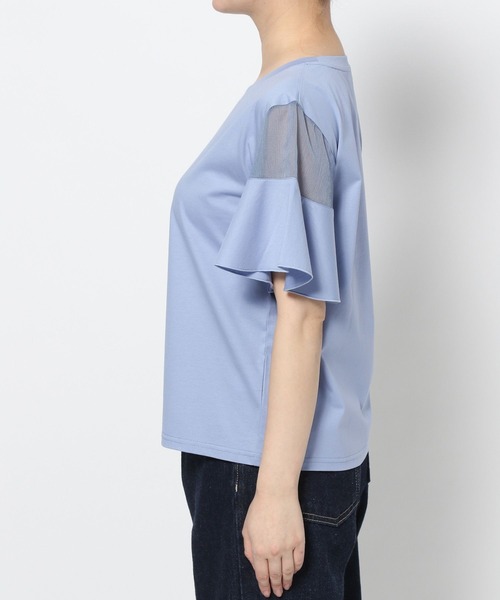 mysty woman(ミスティウーマン)の「【WEB限定復刻!】シアーショルダー切り替えプルオーバー 452209(Tシャツ/カットソー・レディース・オフホワイト/ブラック/ライトブルー/ライトグリーン・FREE)」の13枚目の写真